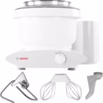 Bosch Universal Plus 6.5 Quart Stand Mixer with dough hook, a powerful and lightweight machine specifically designed for serious bread making.