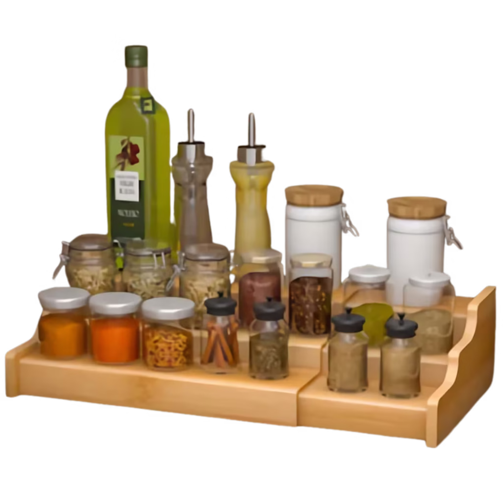 3 Tier Bamboo Expandable Spice Rack