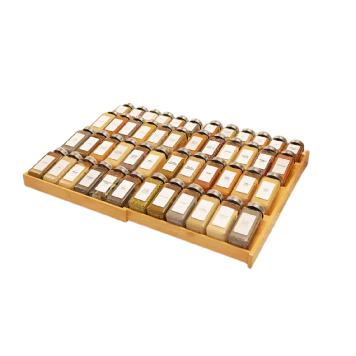 SpaceAid Bamboo 4 Tier Spices Rack for Cabinet