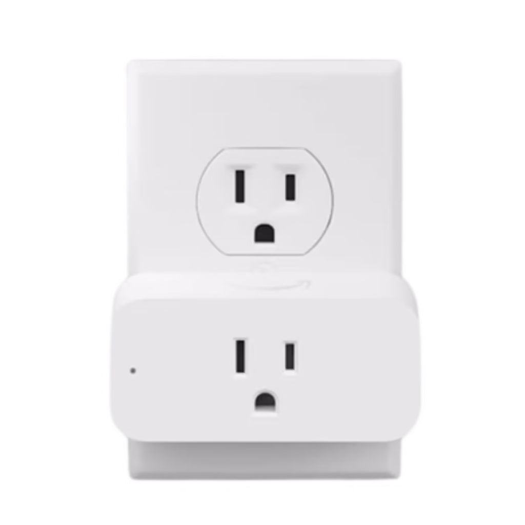Amazon Smart Plug seamlessly working with an Alexa Echo device for voice-controlled lighting.