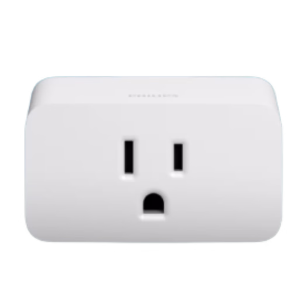 Philips Hue Smart Plug integrated into a Philips Hue lighting scene with colored bulbs in a lamp.