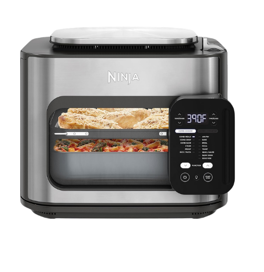 Ninja Combi 8-quart multi-cooker and oven showing the dual-level cooking configuration.