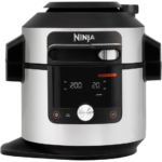 Ninja Foodi with SmartLid technology showing the slider for pressure, steam, and air fry modes.